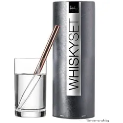 Eisch Whiskypipetten Set mit Glas - Gläser Set mit kupferbeschichteter Whiskypipette und Wasserglas für stilvollen Whiskygenuss zu Hause.