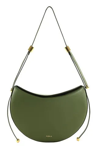 Furla Moonstone M Schultertasche - Damen - Olivgrün - Elegante Schultertasche aus hochwertigem, fein genarbtem Leder in Avocado-Farbe. Ideal für stilvolle Auftritte und den täglichen Gebrauch.