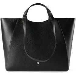 AIGNER Pura Shopper Tasche Leder 43.5 cm schwarz - Elegante Damen-Shoppertasche aus hochwertigem Leder mit Reißverschluss für zusätzliche Sicherheit. Ideal für Büro und Freizeit, bietet sie Platz für Ihr Handy und vereint Stil mit Funktionalität.