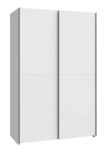 DEINE TANTE EMMA SHMS62231-120 Schiebetürenschrank - Kleiderschrank mit modernen Schwebetüren in Weiß, ca. 121 x 191 x 62 cm, bietet praktische Innenausstattung mit Kleiderstange und Einlegeboden – ideal für platzsparende Lösungen.