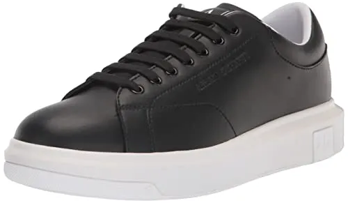 Armani Exchange Herren Actionleather Sneaker, Schwarz, 45 EU - Herren-Sneaker mit atmungsaktivem Design, runder Form und leichtem Tragekomfort – ideal für jeden Anlass.