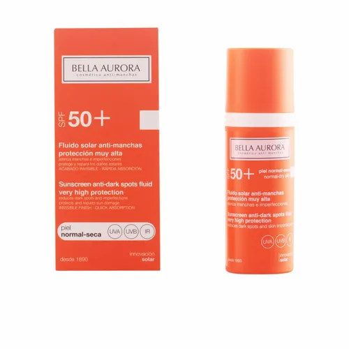 Bella Aurora Sonnenschutzcreme SOLAR anti-manchas SPF50+ 50ml - Sonnenpflege für trockene Haut, bietet hohen Schutz vor Sonnenbrand und hilft, Hautverfärbungen zu reduzieren.