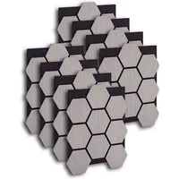 Homestyle4u Akustikpaneele 8 Wandpaneele Holz Hexagon Grau 76 x 62 cm - Moderne Akustikpaneele in elegantem Hexagon-Design, ideal zur Verbesserung der Raumakustik. Perfekt für kreative Wandgestaltungen in jedem Raum. Einfache Montage durch Kleben oder Schrauben.
