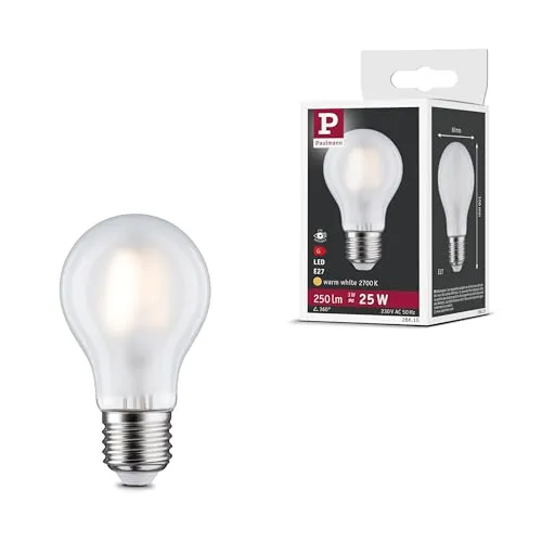 Paulmann 28615 Filament 230V LED Birne 3W Klassik Leuchtmittel Matt 2700K Warmweiß E27
