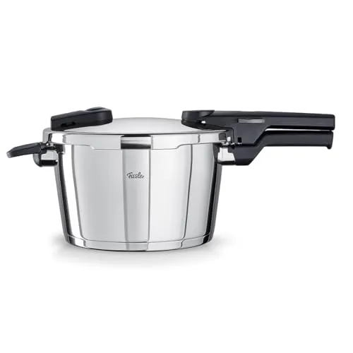 Fissler Vitaquick Schnellkochtopf 4,5 L - Induktionsgeeignet, Made in Germany - Edelstahl-Dampfkochtopf mit 2 Garstufen für schnelles und schonendes Garen. Hergestellt aus 90% recyceltem Edelstahl, ideal für alle Herdarten.