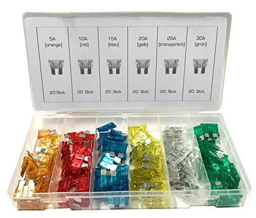 Alkan Flachsicherungen Sortiment 120-tlg 3A-30A Typ 100