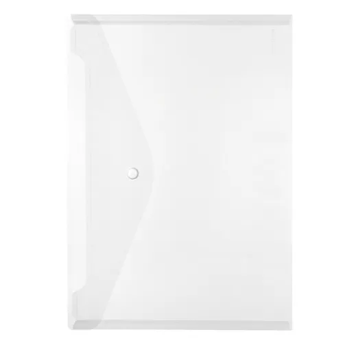 Herlitz Dokumententasche A4 - PP transparent 200my, mit Druckknopfverschluss für sicheren Dokumentenschutz