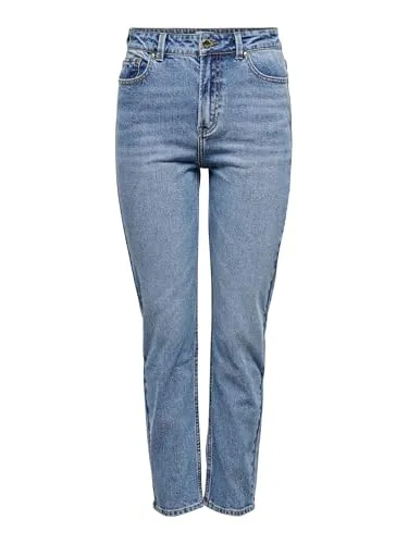 ONLY 7/8-Jeans Blau - High Waist für einen modernen Look - Jeans in unifarbenem Design, 99% Baumwolle für hohen Tragekomfort, ideal für modische Outfits im Alltag.