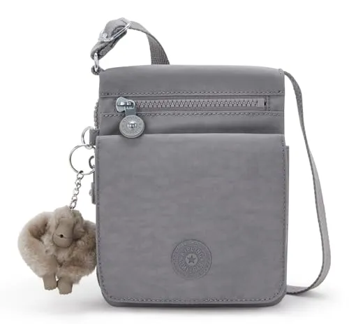 Kipling Basic New Eldorado Crossbody Bag S - Umhängetasche in Inviting Grey - Damentaschen für die Freizeit, verstellbar und ideal für Kreditkarten, aus robustem 100% Polyamid mit praktischem Reißverschluss.