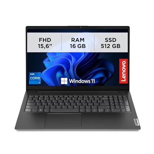 Lenovo - Notebook 15,6 Zoll V15 G4 IRU, professioneller PC Windows 11 Pro, Intel Core i7-1355U, RAM 16 GB DDR4, 512 GB SSD NVMe - Laptop Grafik Intel UHD, Dolby Audio Computer, FHD-Bildschirm