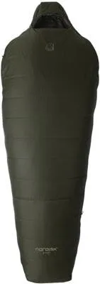 Nordisk Knuth ±0° Wide Mummy Schlafsack - forest night green M - Camping Schlafsack mit geräumigem Mumienschnitt, ideal für Komfort und Funktionalität. Kompakt verpackbar mit nur 21x37 cm, perfekt für Abenteuer in der Natur.