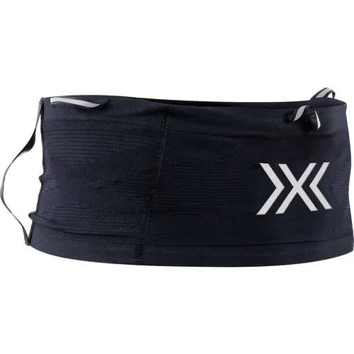 X-Bionic X-bionic Running Belt x black/x white (B124) M - Hüfttaschen für den Laufsport, mit zwei großen Taschen für 500ml-Flaschen und zusätzlichen Fächern für Schlüssel und Handy, ideal für komfortables Laufen ohne Ablenkungen.