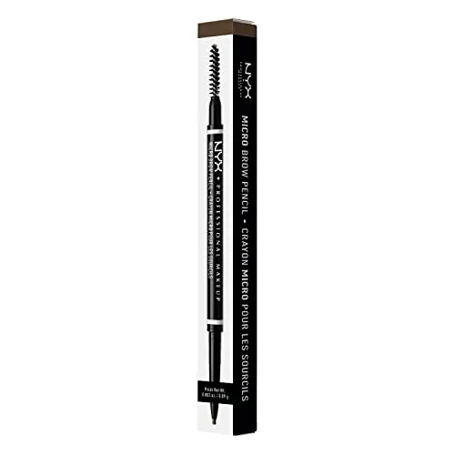 NYX Professional Makeup Augenbrauenstift, Micro Brow Pencil, Beidseitig mit ausdrehbarem Augenbrauenstift und Bürstchen, Wasserfest, Eyebrow Pencil, Vegane Formel, Farbton: 05 Ash Brown