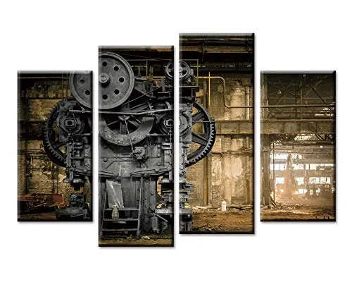 Panel Steampunk Maschine Alte Fabrik Wandkunst Malerei Dekor für Wohnzimmer Der Bilddruck auf Leinwand Die Architektur Kunstwerk Bilder für Home Office Moderne Dekoration 4