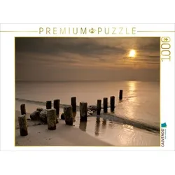 CALVENDO Puzzle CALVENDO Puzzle Buhnen an der Ostseeküste mit Sonnenuntergang 1000 Teile Lege-Größe 64 x 48 cm Foto-Puzzle Bild von Rico Ködder, 1000 Puzzleteile