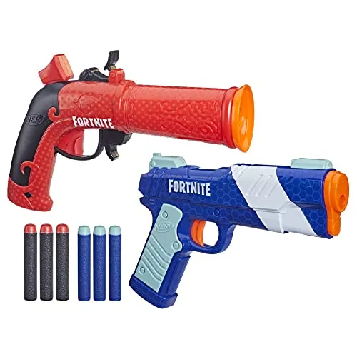 Nerf Fortnite Dual Pack - 2 Fortnite Blaster mit 6 Darts - Spielzeug-Schaumstoff-Blaster, perfektes Set für spannende Outdoor-Duelle mit zwei einzigartigen Fortnite Blastern, inspiriert von der beliebten Spielausrüstung.