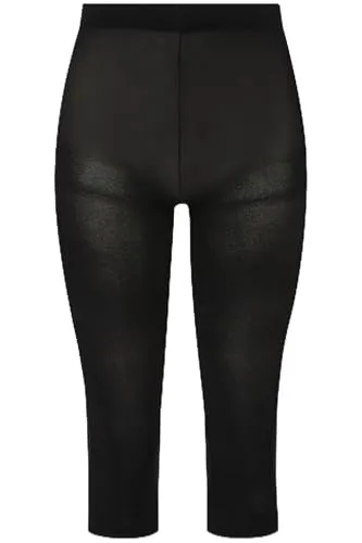Ulla Popken Damen große Größen Übergrößen Plus Size Strumpf-Capri, blickdicht, Oberschenkel-Schutz, 80 den schwarz 58+ 815580130-58+