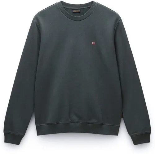 Napapijri Balis Crew 1 Sweatshirt in Grün (G1S) XL - Outdoor Hoodie für Herren, ultraweiches Fleece-Innenfutter sorgt für Wärme und Komfort an kühlen Tagen.