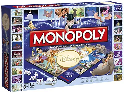 MONOPOLY Disney Classics - Spielt mit euren Lieblingscharakteren! - Gesellschaftsspiel mit Disney-Thema, erlebe die Abenteuer deiner Lieblingsfilme und baue Häuser und Schlösser auf magischen Feldern!