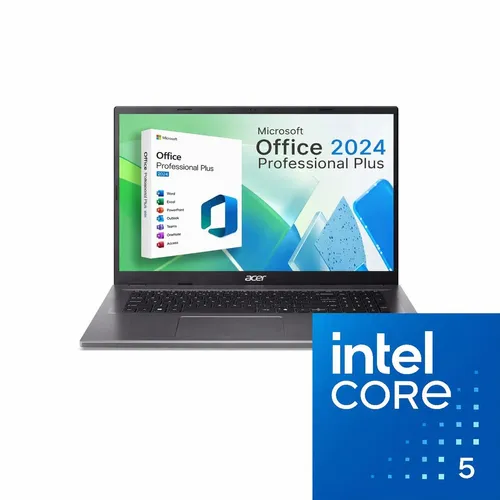Acer Aspire 17" Notebook – Intel Core 5 – 16GB RAM – 1TB NVMe SSD – Windows 11 Pro + MS Office 2024 Pro - Leistungsstarkes 17,3" Full HD Notebook mit Intel Core 5-Prozessor, 16GB RAM und 1TB SSD. Ideal für produktives Arbeiten und Multimedia-Anwendungen.