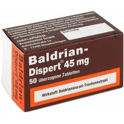 Baldrian Dispert 45mg - Beruhigende Tabletten - Arzneimittel zur Linderung von leichten nervösen Spannungszuständen und Schlafstörungen. Ideal für entspannende Nächte und innere Ruhe.
