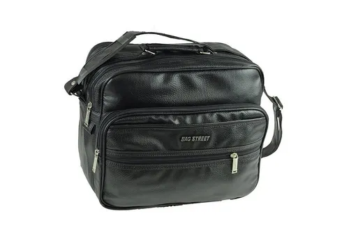 Bag Street Herren Umhängetasche in Schwarz - Modische Umhängetasche von Bag Street für Herren, aus hochwertigem Kunstleder, ideal für den Alltag. Maße: 35cm x 14cm x 30cm, mit praktischem Reißverschluss.