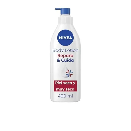 Nivea Repair & Care Body Milk, Feuchtigkeitscreme für trockene und extra trockene Haut, Feuchtigkeitscreme mit 72h Feuchtigkeit und Intensivpflege, 1 x 400 ml