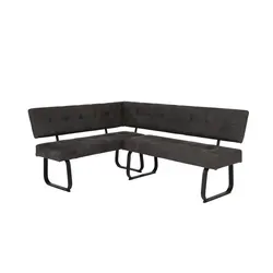 Eckbank HELA "LUISE" Polsterbank Esszimmer, schwarz - Eckbänke mit hochwertiger Federkernpolsterung für optimalen Sitzkomfort und stilvolles Design in Vintage Anthrazit und Schwarz, ideal für Esszimmer.