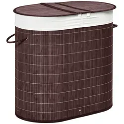 HOMCOM Wäschekorb 100L mit Griff und Deckel - Wäschekorb aus hochwertigem Bambus, ideal für stilvolle Wäscheorganisation mit 100L Fassungsvermögen und praktischem Griff für einfachen Transport.