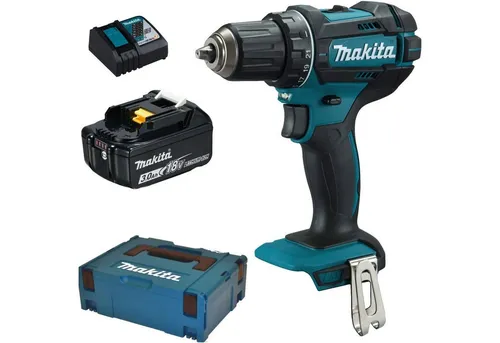 Makita Akku-Bohrschrauber DDF482RF1J - Vielseitiger Akku-Bohrschrauber mit 2-Gang-Getriebe und 21 Drehmomentstufen. Ideal für präzise Arbeiten in Holz und Metall. Ergonomisches Design und integrierte LED-Beleuchtung für optimale Sicht bei jedem Projekt.