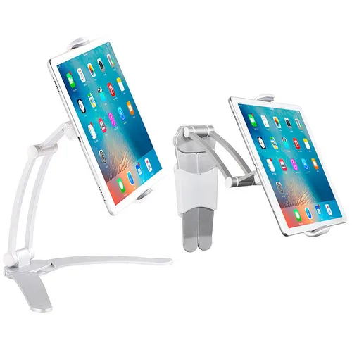 Callstel Tisch-Ständer und Wand-Halter für iPads und Tablet-PCs bis 12,9 Zoll - Ständer & Halterungen - Vielseitige Halterung für Tablets bis 12,9 Zoll, ideal für den Einsatz am Tisch oder an der Wand.