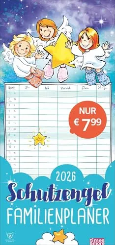 times&more Schutzengel Familienplaner 2026: times&more Kalender mit 5 Spalten - praktischer Familienplaner für die Wand mit süßen Schutzengeln als ... Familienkalender 2026. (Familienplaner Heye)