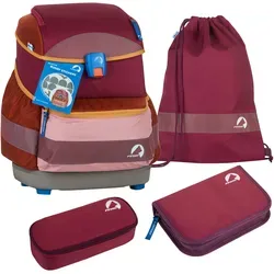 finkid BUDDY EKO SPORT 4tlg. Schulranzenset - berry mix - Schulranzen-Set aus recycelten Materialien, mit FIDLOCK® Einhand-Schnappverschluss und anpassbarem Tragesystem für optimale Ergonomie. Ideal für umweltbewusste ABC-Schützen!