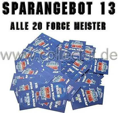 FA1 - Spar 13 - ALLE 20 Force Meister - Star Wars Force Attax - Serie 1