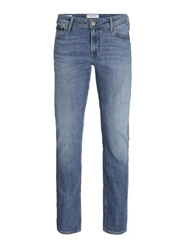 Regular-fit-Jeans JACK & JONES "JJICLARK JJORIGINAL AM NOOS", Herren, blau - Modische Regular-fit-Jeans für Herren von Jack & Jones mit Abriebeffekten. Langlebig und vielseitig kombinierbar - perfekt für entspannte Tage!