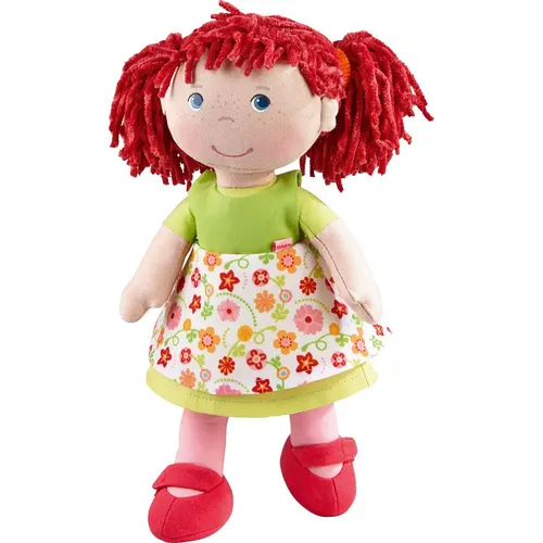 HABA Puppe Liese - 30 cm große Stoffpuppe mit ausziehbarem Kleid, waschbar bei 30°C, ideal für kreative Spielstunden ab 18 Monaten