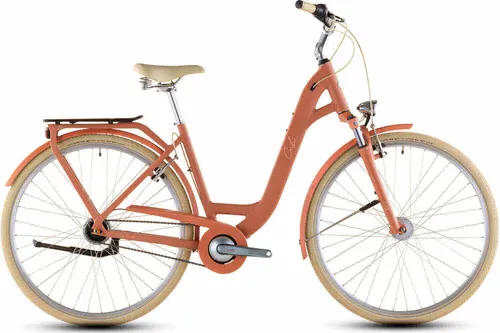 Cube Aruba Tiefeinsteiger 2026 – Papaya'n'cream - Fahrrad mit stylishen Retro-Design und 8-Gang Shimano Nabenschaltung für entspanntes Fahren in der Stadt. Ideal für Fashionistas, die Komfort und Funktionalität schätzen.