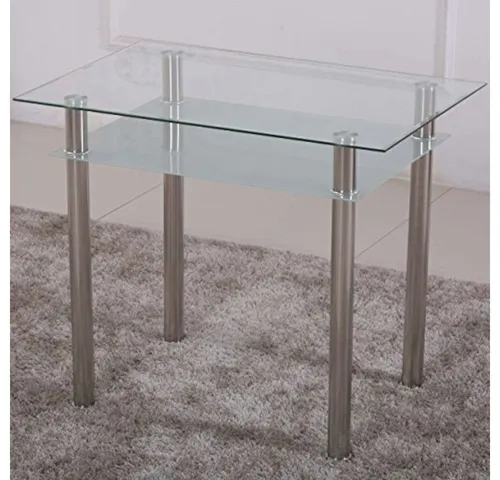 Esstisch Glas 90x60cm - Eleganter Glastisch mit 6mm Sicherheitsglas - Esszimmertisch aus satiniertem Glas, modern und pflegeleicht, ideal für Esszimmer, Küche oder Wohnzimmer. Platzsparend mit viel funktionaler Fläche, perfekt für stilvolle Akzente.