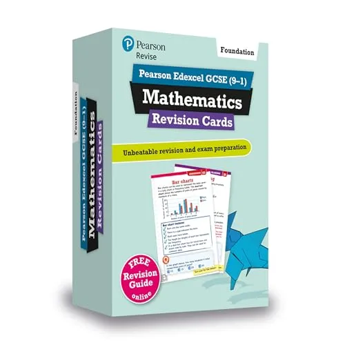 REVISE Edexcel GCSE (9-1) Mathematics Foundation Revision Cards: includes FREE online Revision Guide (Pearson Revise)