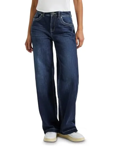 STREET ONE Chinohose Style QR Denim-Wide Leg - Jeans im Loose Fit mit High Waist und weitem Bein, aus bequemem Baumwollmix mit Stretchanteil für optimalen Tragekomfort. Ideal für vielseitige Styles in modernem Denim-Look.