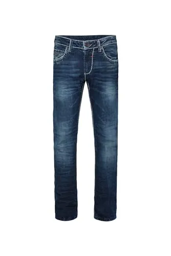 Camp David Herren Jeans NI:CO Regular Fit Dark Used 38 32 - Jeans in Regular Fit mit praktischem Reißverschluss, ideal für lässige Looks und hohen Tragekomfort.