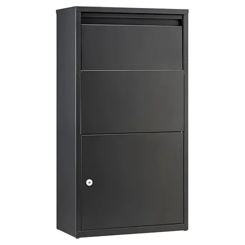 Haussmann Briefkasten BOX 391 - Modernes Paketbriefkasten-System, abschließbar mit 4 Schlüsseln, ideal für sichere Paketzustellungen. Hergestellt aus robustem Stahl, einfach zu montieren.
