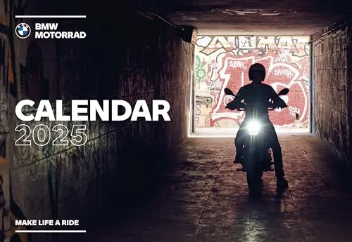 arti promotion - BMW Motorrad 2025 Wandkalender, 49,5x37,7cm, Kalender mit Abbildungen von BMW-Motorrädern, fotografiert in Action oder in ruhiger Kulisse, für jeden Motorrad-Fan, mit Spiralbindung