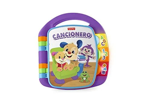 Fisher-Price FRC69 Interaktives Lernbuch - Musikalisches Spielzeug für Babys, fördert spielerisch das Erlernen von Wörtern, Buchstaben und Zahlen mit beliebten Charakteren und klassischen Kinderliedern.
