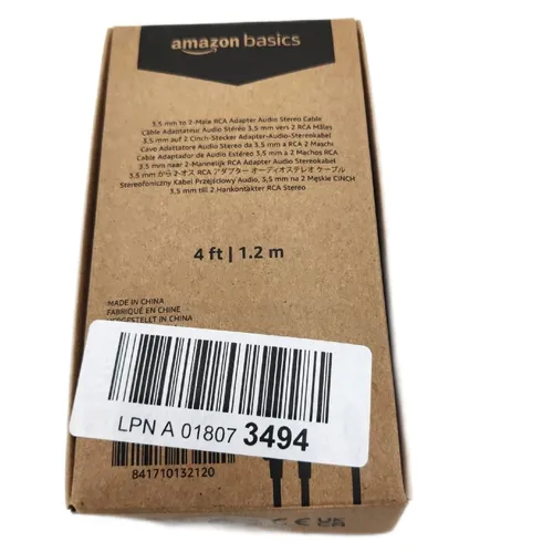 Amazon Basics Adapterkabel 3,5mm auf 2 RCA Stecker 1,2m AV Kabel Audio Video