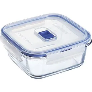Luminarc Mikrowellengeschirr Pure Box Active, quadratische Glasdose mit Dampfventil - Praktische Mikrowellendose aus Borosilikatglas mit auslaufsicherem Deckel und Dampfventil. Ideal für schonendes Erhitzen und den sicheren Transport von Speisen. Maße: 15,5 x 6 x 15,5 cm, 0,76 Liter.
