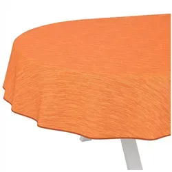 Abwaschbare Wachstuchtischdecke Oval 140 x 180cm - Leinen Textil Optik in Rot - Outdoor-Tischdecken mit Lotuseffekt: wasser- und schmutzabweisend, ideal für Gartenpartys und den täglichen Gebrauch. Robust und leicht zu reinigen, schützt Ihren Tisch vor Kratzern.