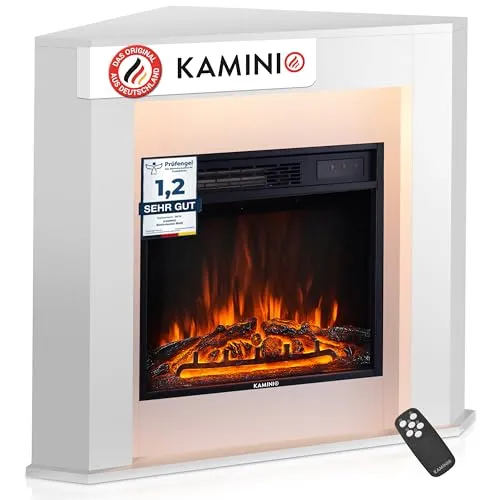 KAMINIO Elektrokamin MATTI - 3D-Flammeneffekt und Ambientelicht - Elektrokamin MATTI mit 1800W Heizung, realistischem Flammeneffekt und 15 Stimmungslichtern. Ideal für sichere und gemütliche Kaminabende in jedem Raum.