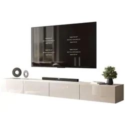 TV-Schrank CARMEN 250 – Hängend in Kaschmir-Optik - Eleganter TV-Schrank CARMEN 250 für modernes Wohnen, hängend mit PUSH-OPEN-System. Schlichte Form und hochwertige Hochglanz-Oberfläche schaffen ein stilvolles Ambiente.