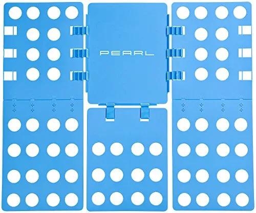 PEARL Falthilfe: Wäsche-Faltbrett für Hemden & Co., 68 x 57 cm, blau, klappbar (Wäschefalter, t Shirt Faltbrett, zusammenlegen Hilfe)